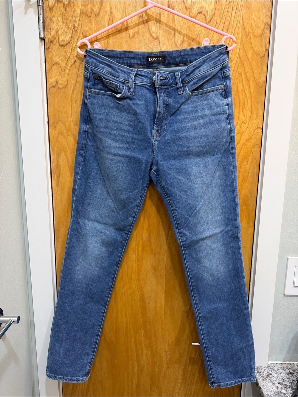 Express Slim Men’s Jeans 29x30 Light Wash Stretch Denim